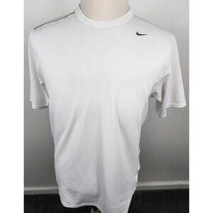 Nike Fit-Dri Mens Mediun White Running Athletic Short Sleeve Casual T- Shirt